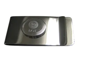 Silver Toned Oval Etched Polkadot Coin Cryptocurrency Blockchain Money Clip