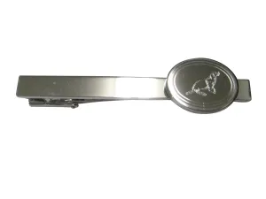 Silver Toned Oval Etched Sea Lion Tie Clip
