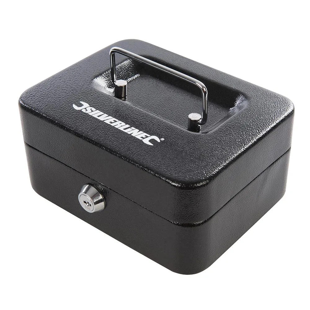 Silverline Metal Cash & Valuables Box Keyed 165 x 128 80mm 795764