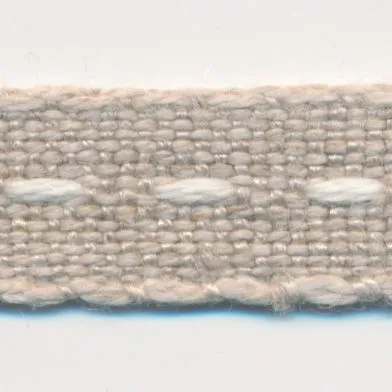 Single Stitched Linen Ribbon #1 Ecru & Ivory