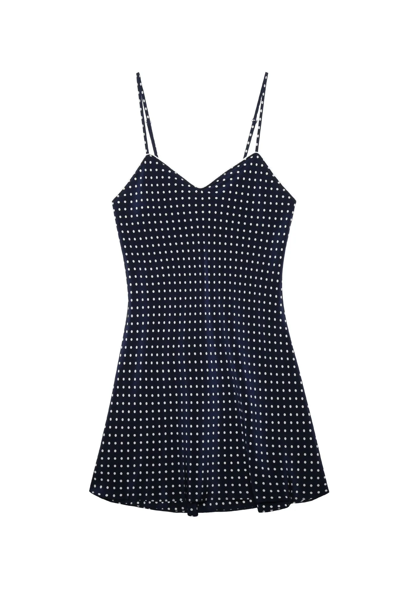 SIRI SILK SLIP - NAVY DOT