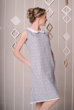 Sleeveless Peter Pan Collar Linen Dress