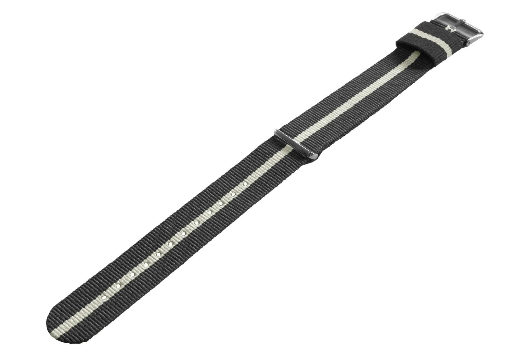 Smoke Linen Grey White Nylon NATO® style Watch Band (20mm, 22mm SALE)
