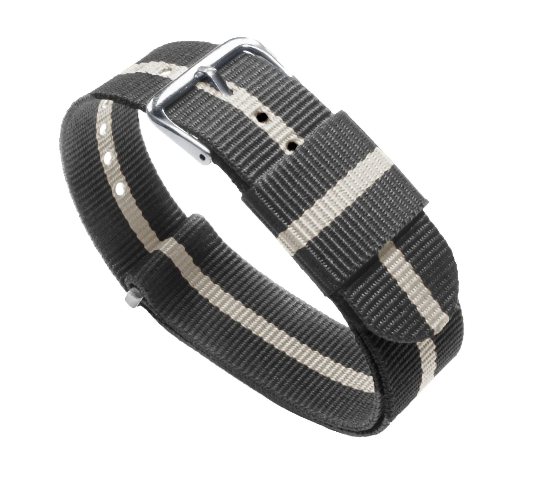 Smoke Linen Grey White Nylon NATO® style Watch Band (20mm, 22mm SALE)