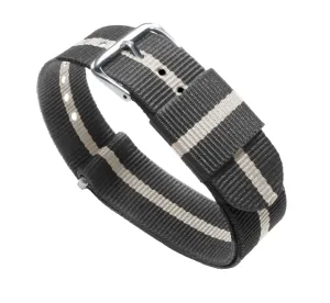 Smoke Linen Grey White Nylon NATO® style Watch Band (20mm, 22mm SALE)