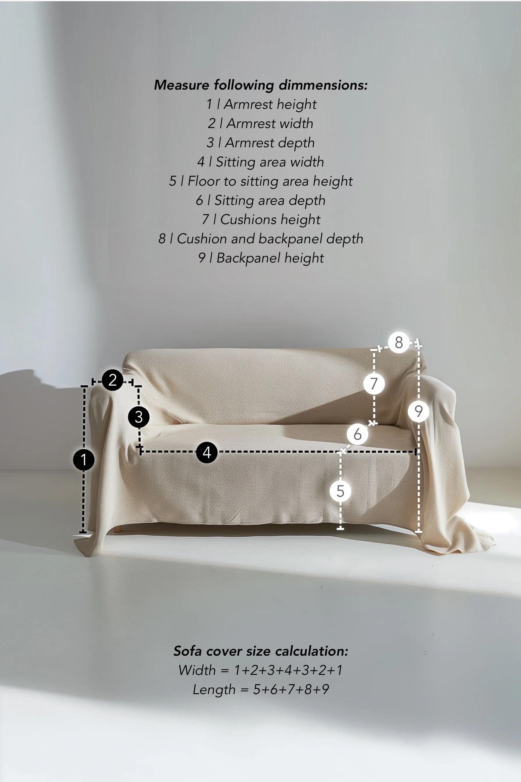 Sofa cover - dark gray