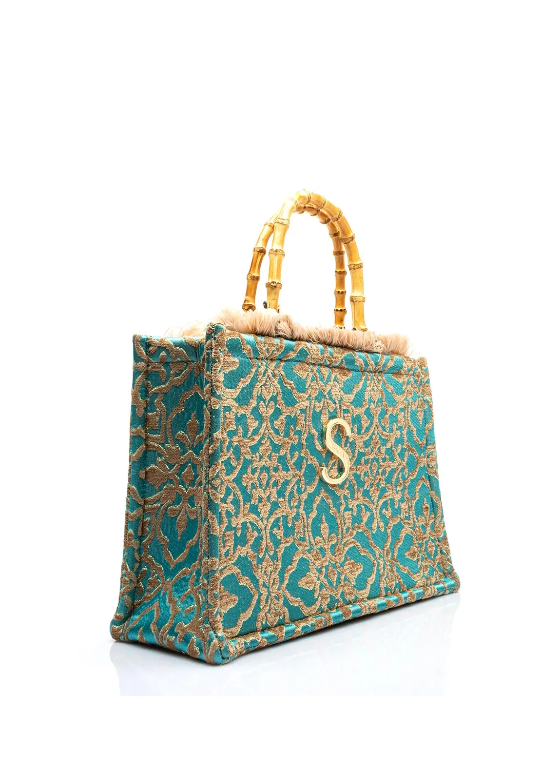 Sorena Akrogiali Damask Print Medium Tote Bag, Wine