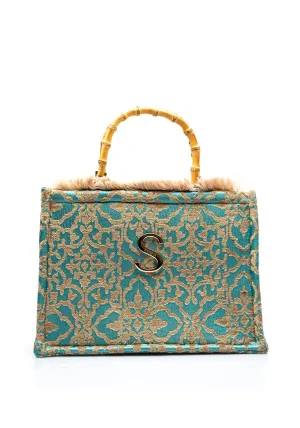 Sorena Akrogiali Damask Print Medium Tote Bag, Wine