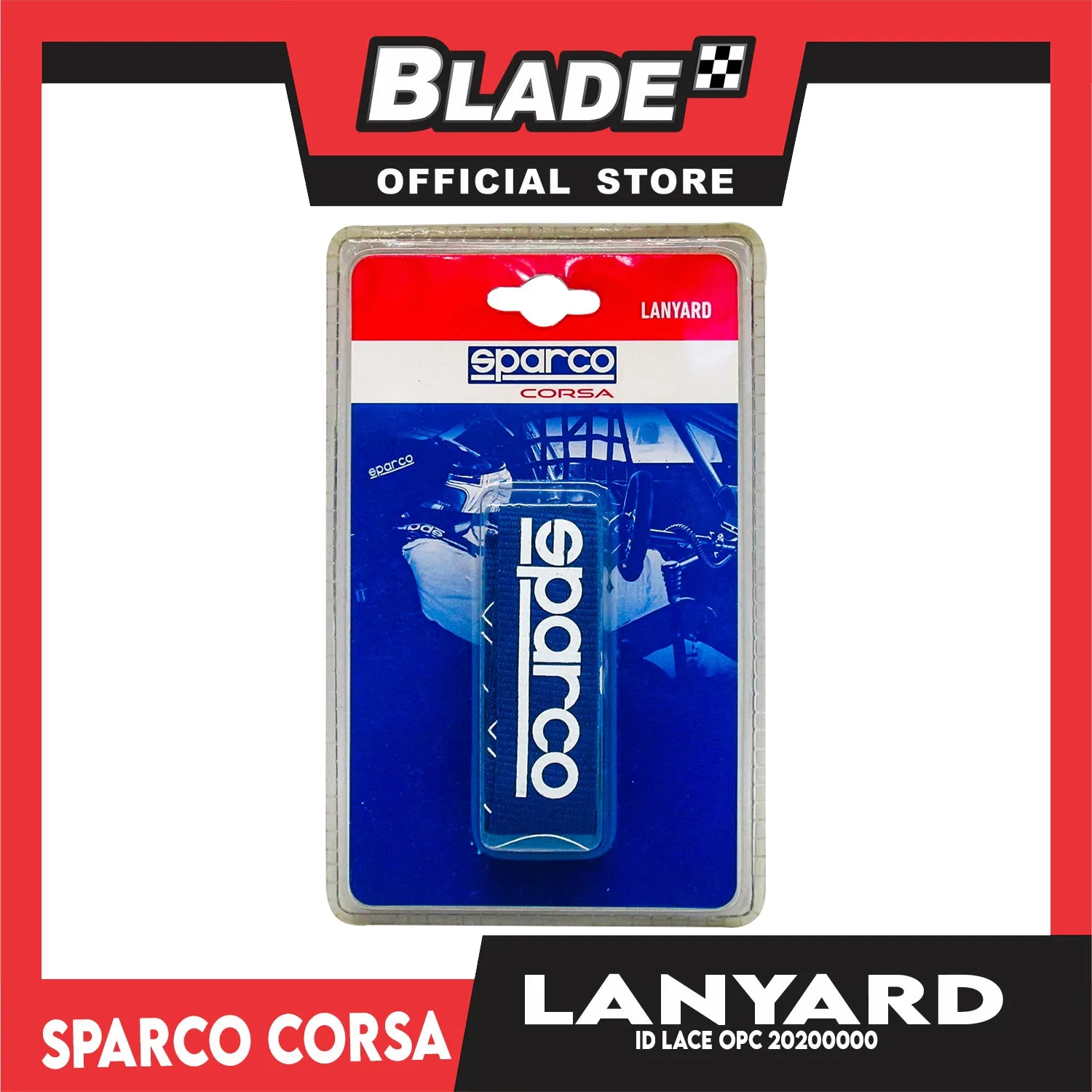 Sparco ID Lace Car Accessory Lanyard Neck Strap OPC20200000 (Blue)
