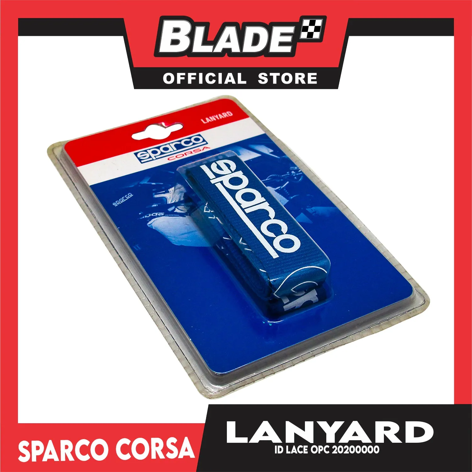 Sparco ID Lace Car Accessory Lanyard Neck Strap OPC20200000 (Blue)