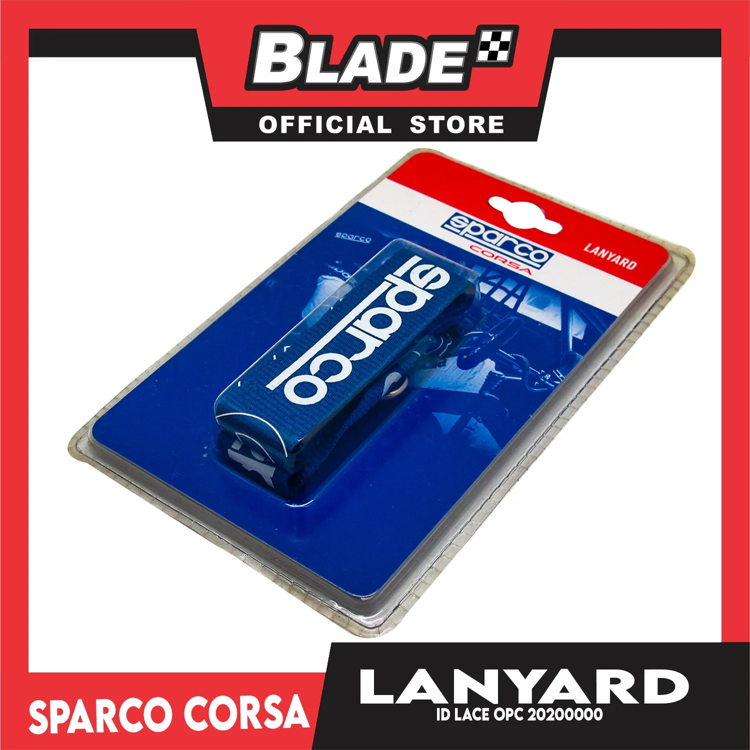 Sparco ID Lace Car Accessory Lanyard Neck Strap OPC20200000 (Blue)