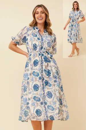 s/s midi shirt dress )d520048)
