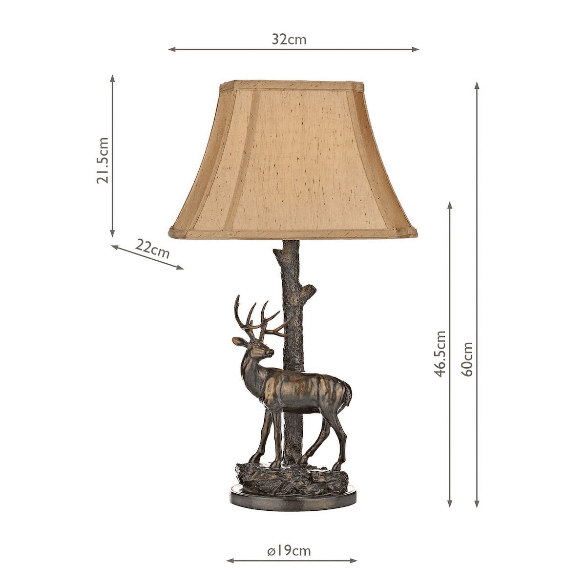 Stag Table Lamp With Shade