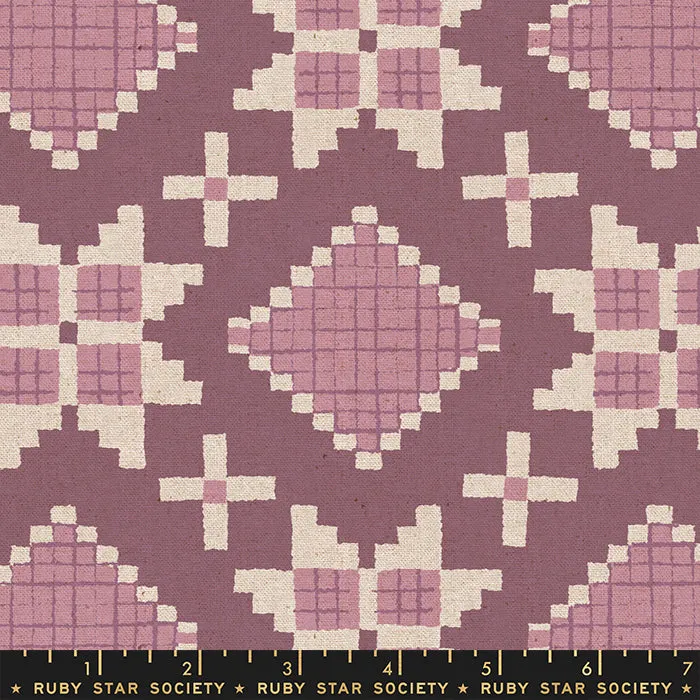 Star Canvas Linen in Lilac --- Heirloom by Alexia Abegg for Ruby Star Society --- Moda Fabric
