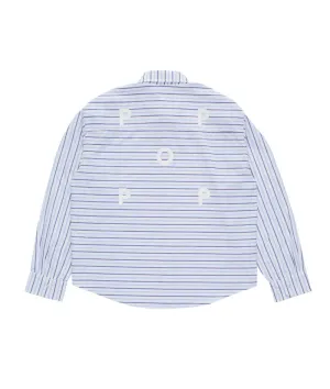 STRIPED LOGO SHIRT - WHITE/BLUE