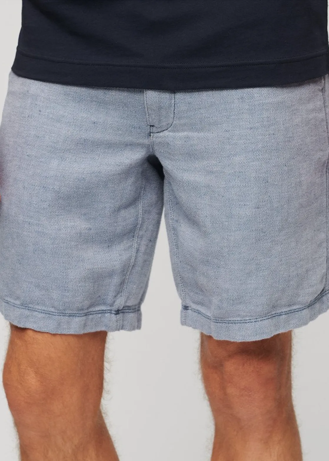 SUPERDRY Drawstring Linen Shorts - Navy/Optic
