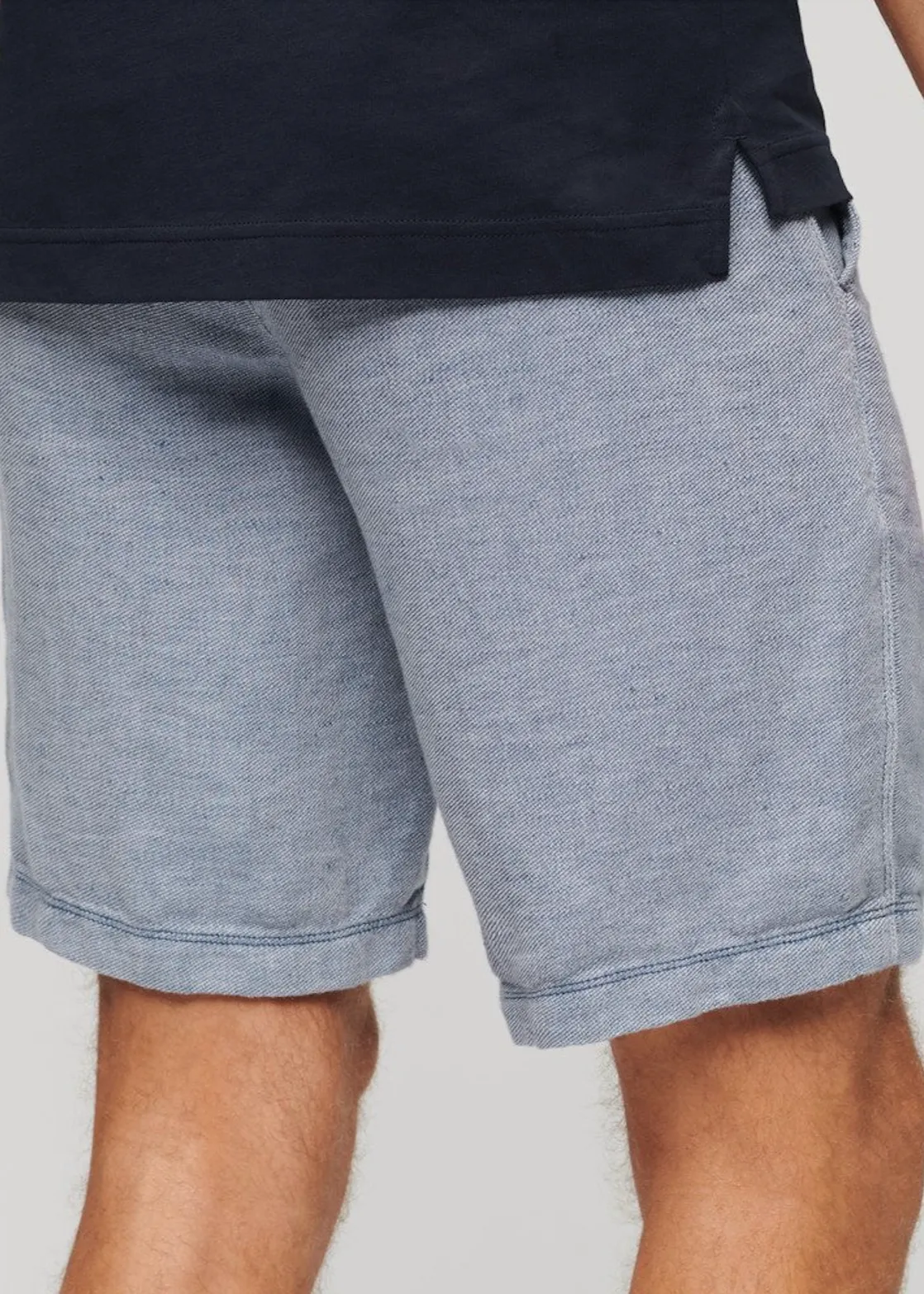 SUPERDRY Drawstring Linen Shorts - Navy/Optic