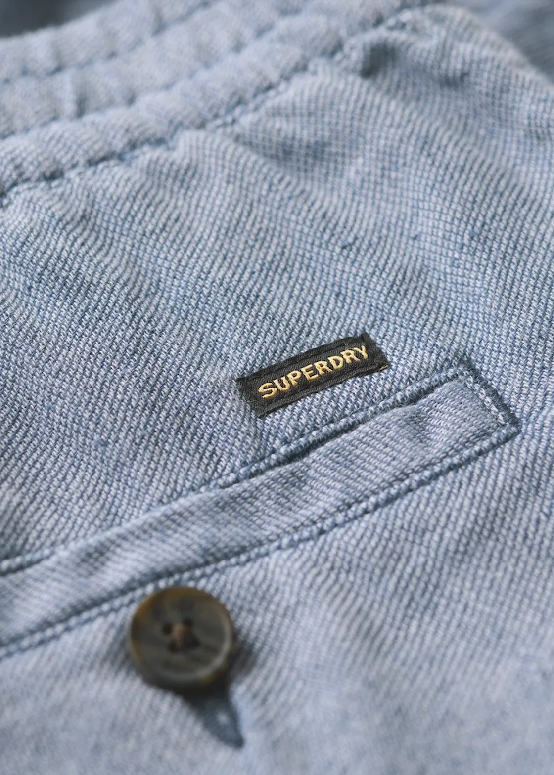 SUPERDRY Drawstring Linen Shorts - Navy/Optic