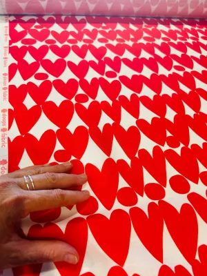 Sweet Red Love organic cotton linen