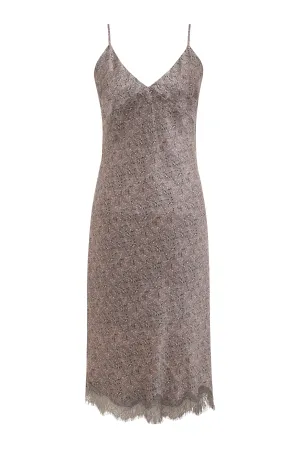 Taupe Chloe Printed Dress