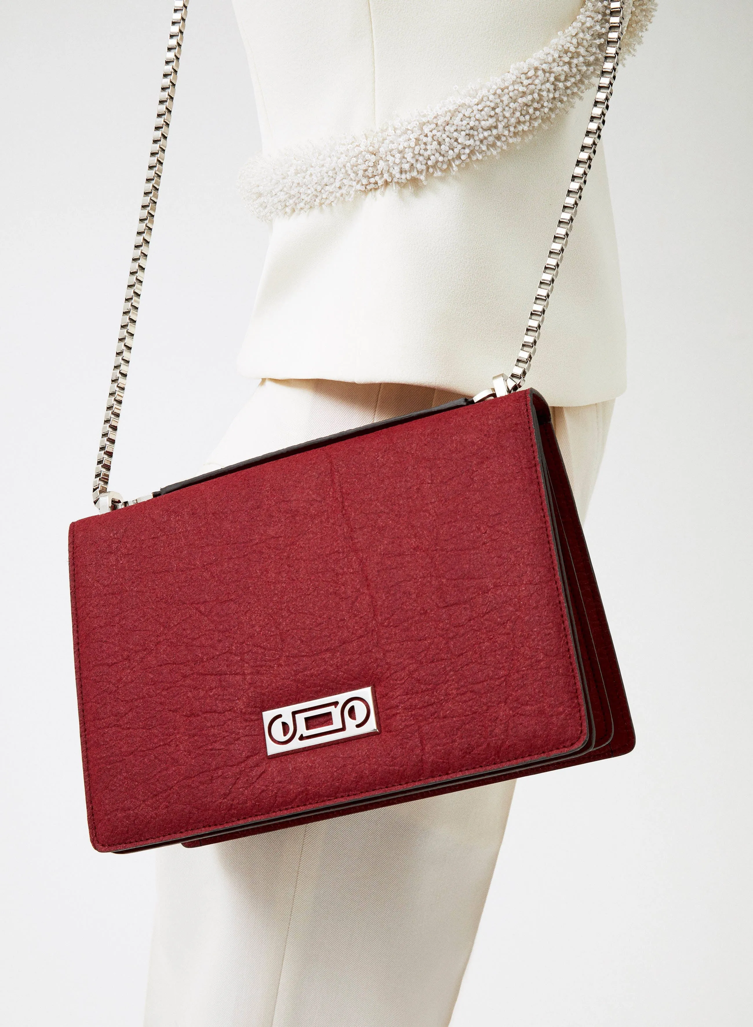 The Cristiana Pinatex® Vegan Shoulder Bag | Cherry Red