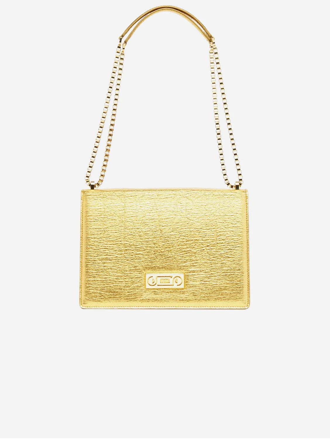The Cristiana Pinatex® Vegan Shoulder Bag | Gold Metallic