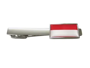 Thin Bordered Indonesia Flag Square Tie Clip