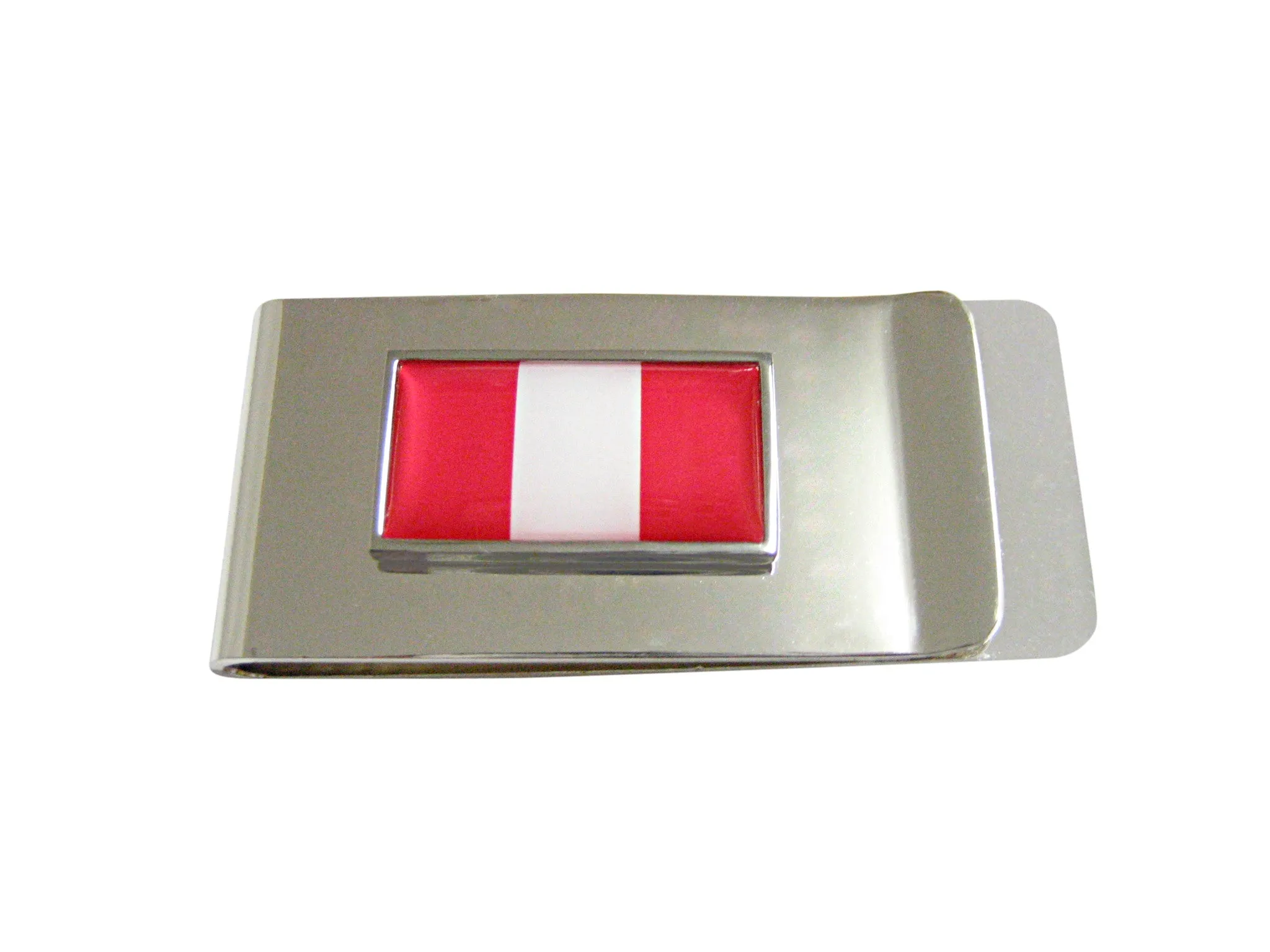 Thin Bordered Peru Flag Pendant Money Clip