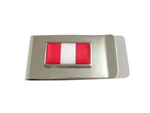Thin Bordered Peru Flag Pendant Money Clip