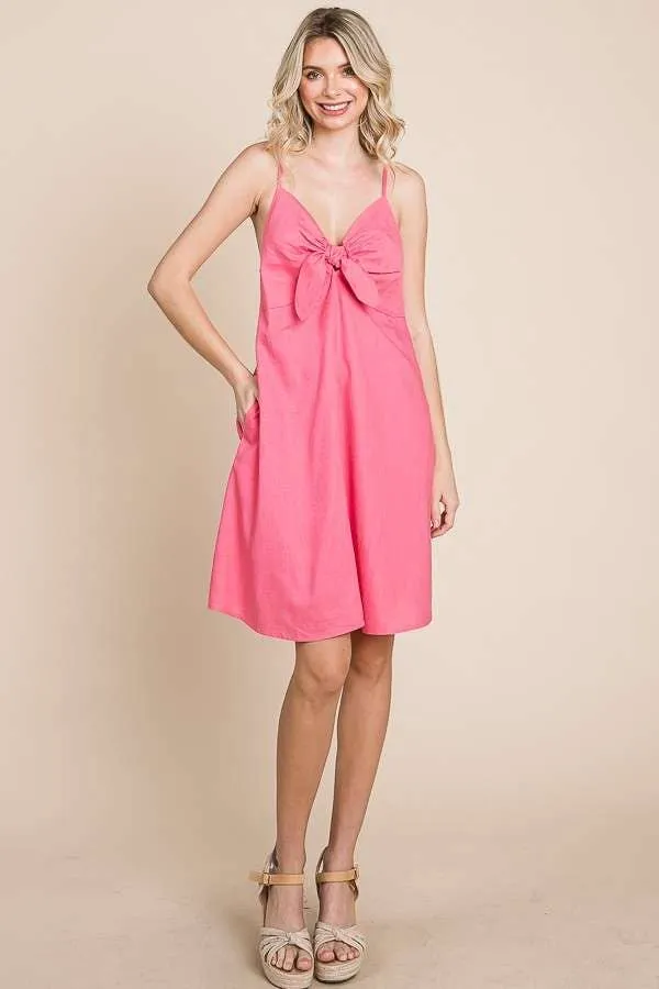 Tie Knot Linen Dress