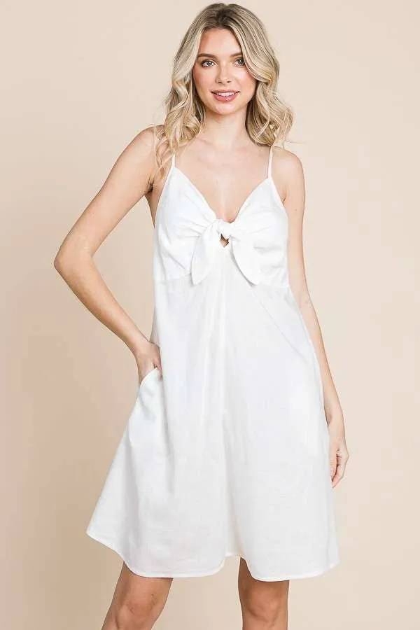Tie Knot Linen Dress