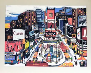 Times Square in the Snow by Linnea Pergola