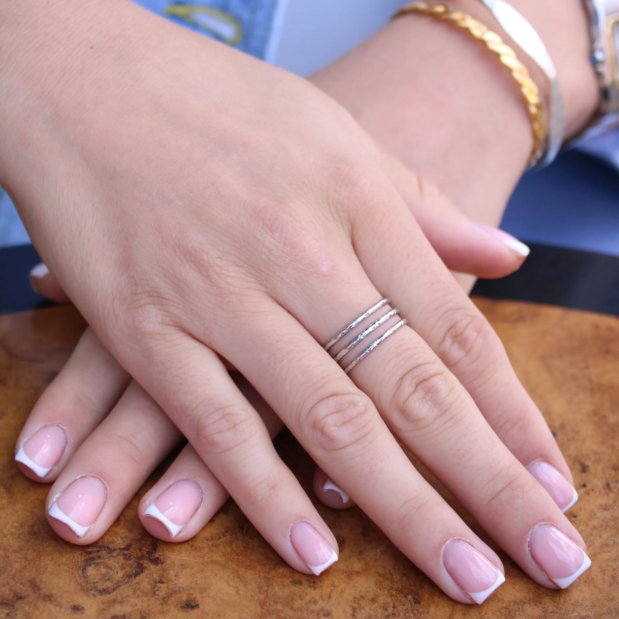 Triple Band Ring,  Silver