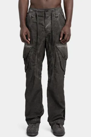 Typewriter cloth piece dyed cargo pants