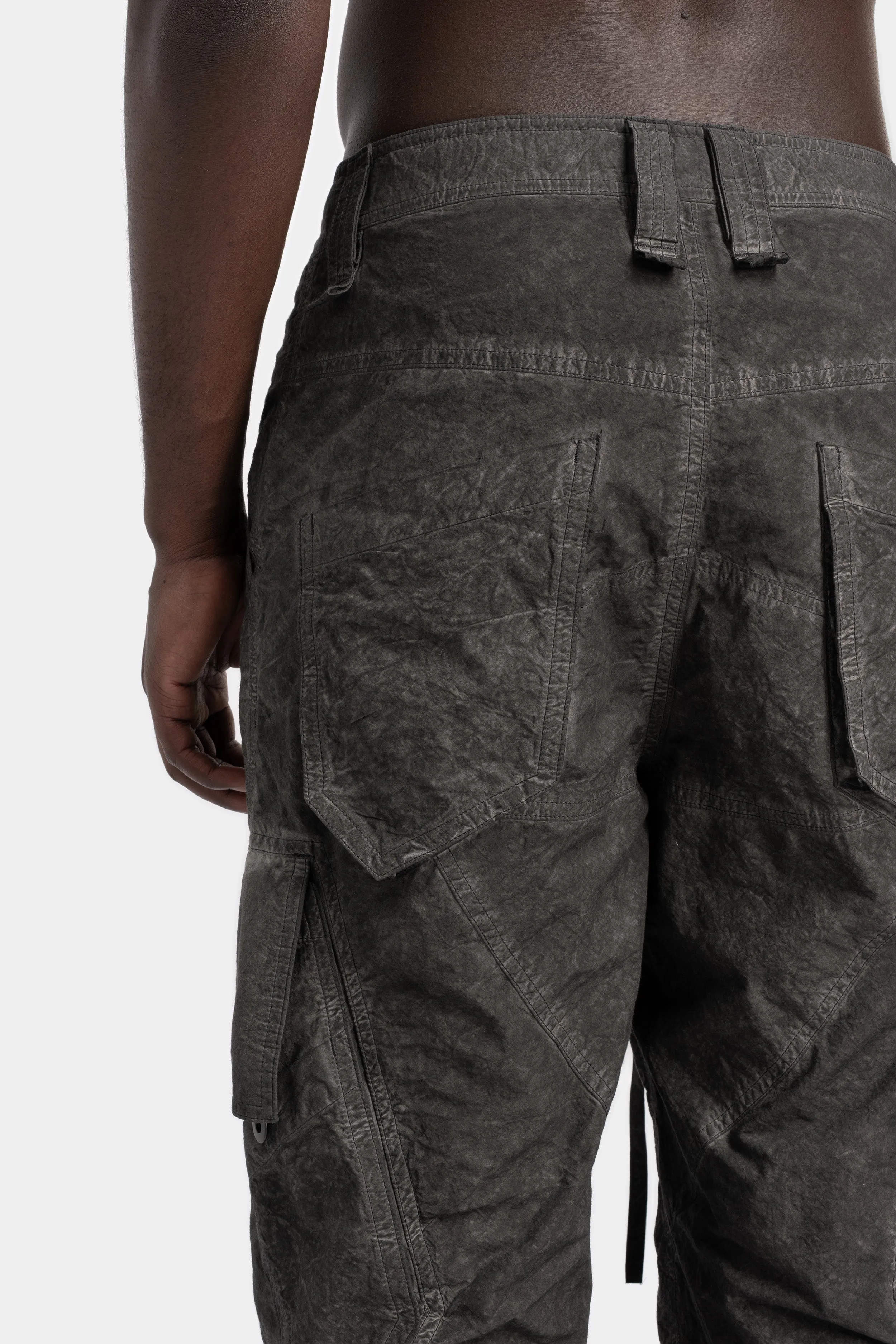 Typewriter cloth piece dyed cargo pants