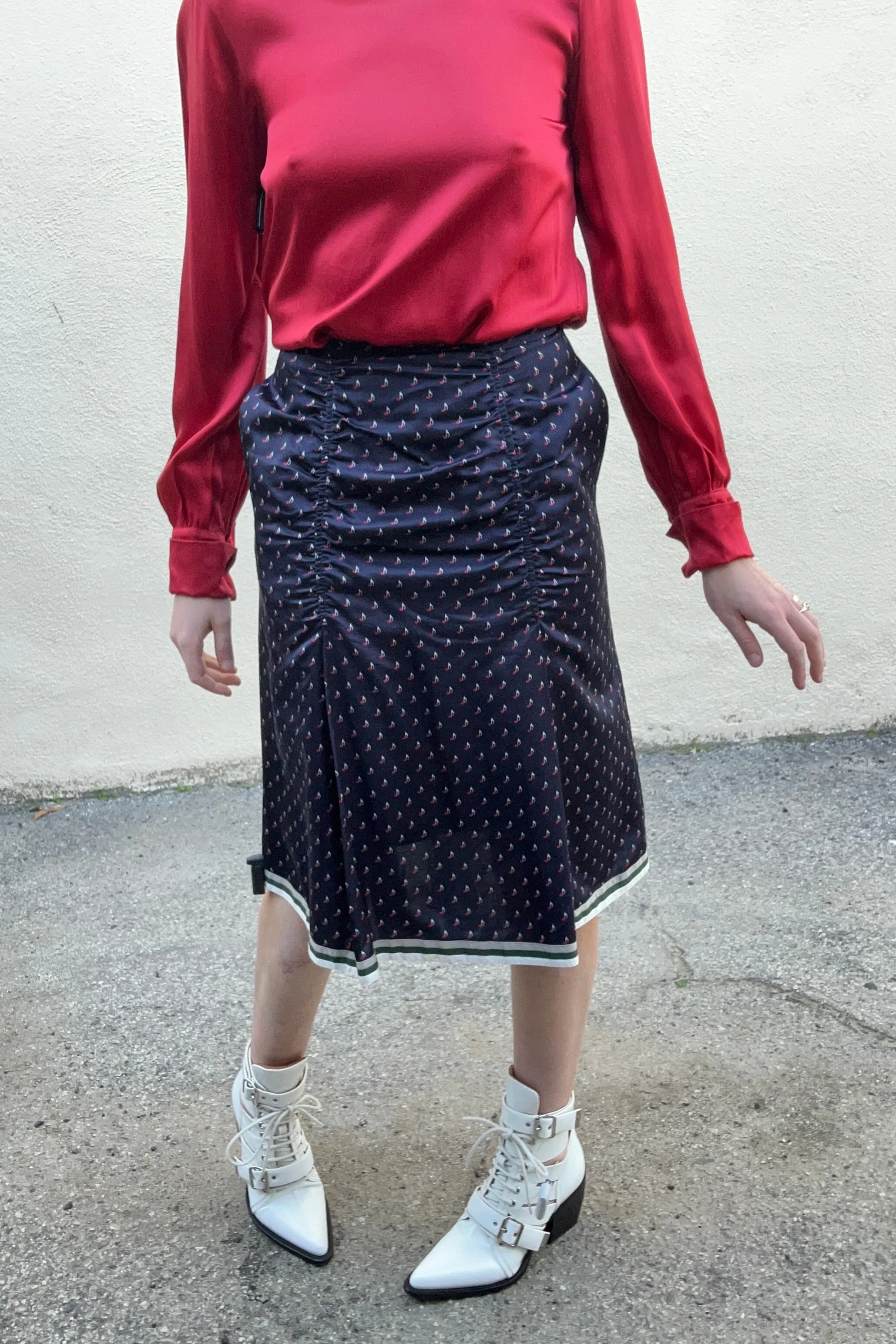 Undercover Brand Jun Takahashi Musical Note Silk Skirt