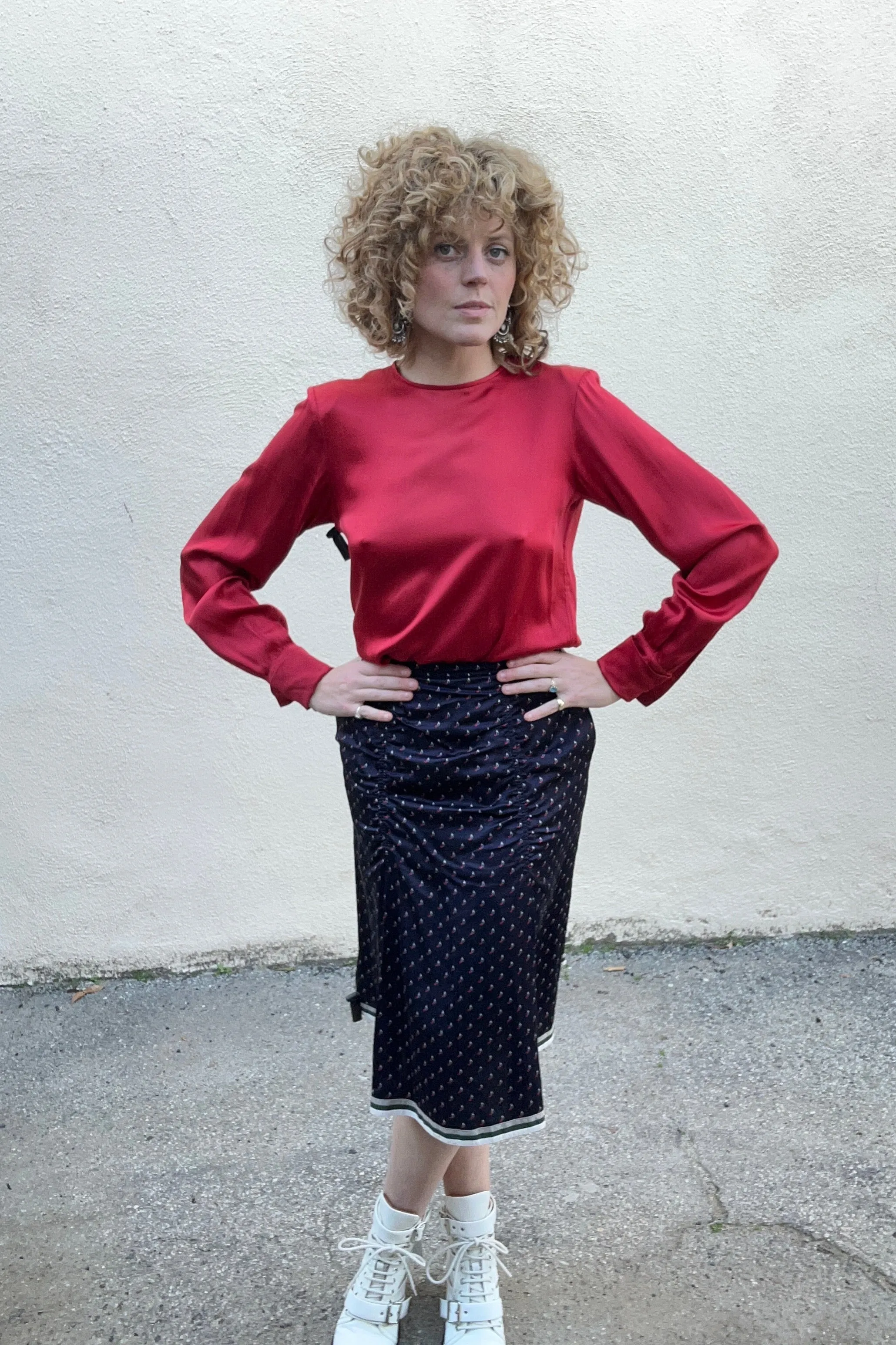 Undercover Brand Jun Takahashi Musical Note Silk Skirt