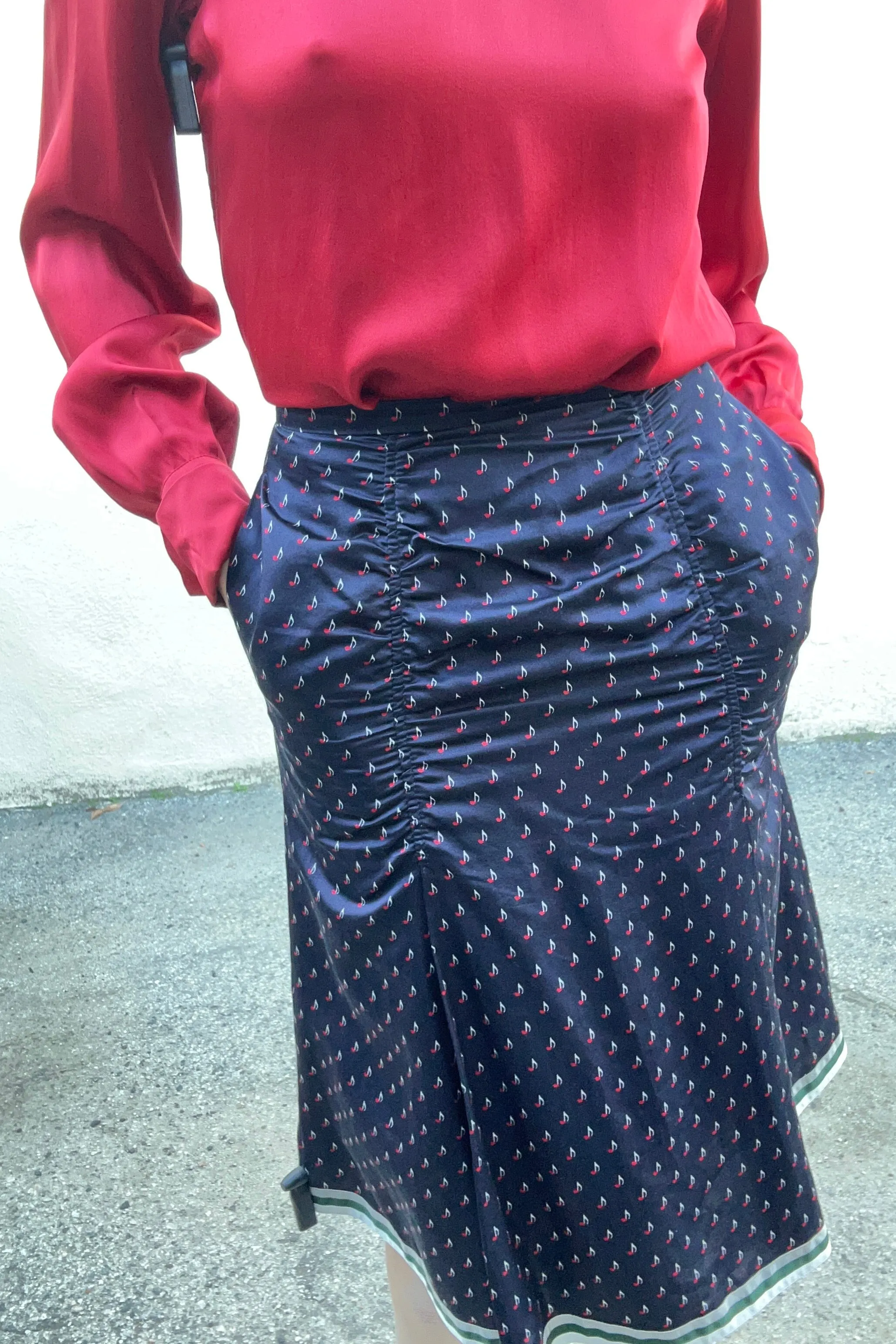 Undercover Brand Jun Takahashi Musical Note Silk Skirt
