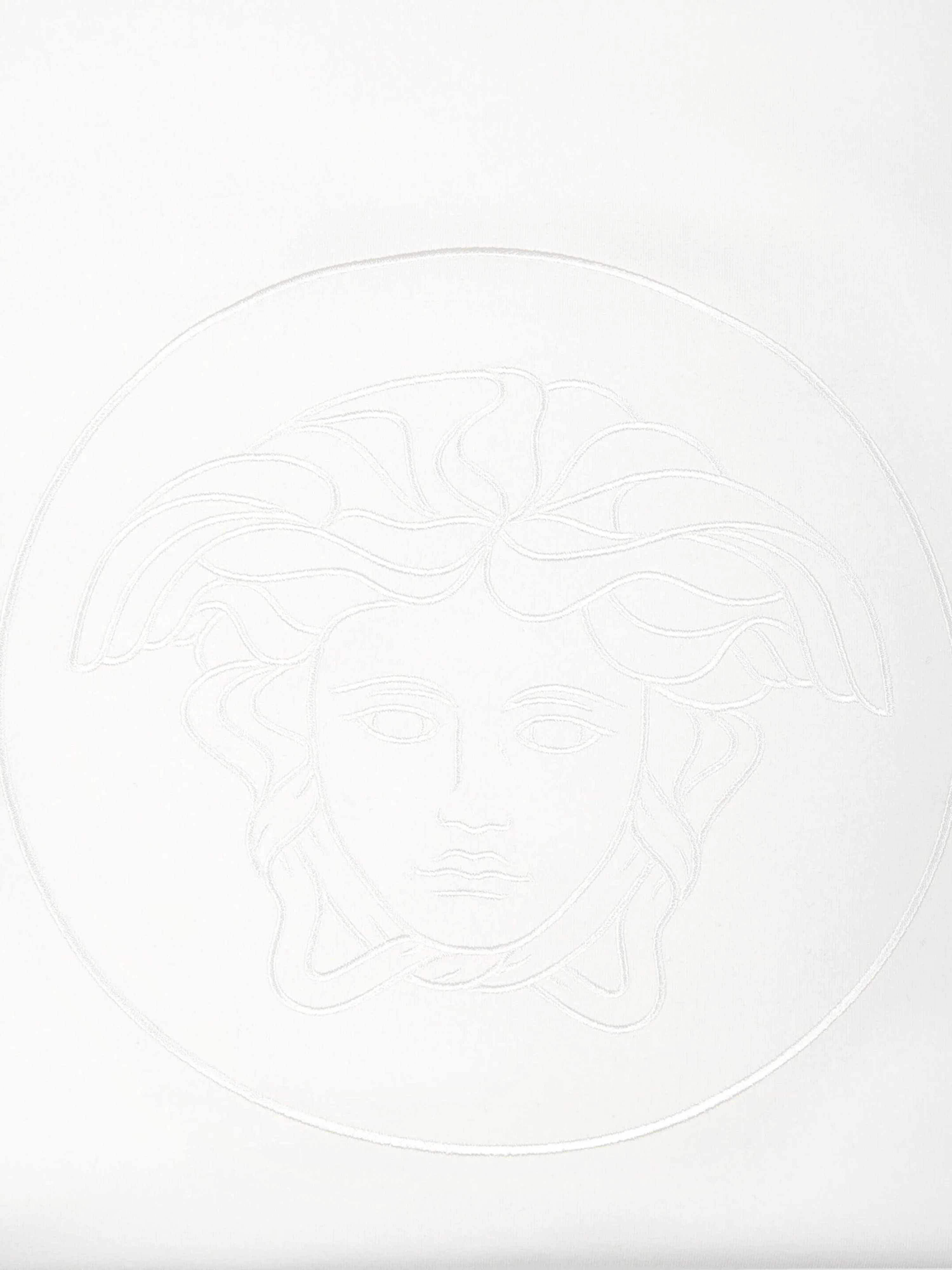 Versace Baby Embroidered Logo Blanket in Beige