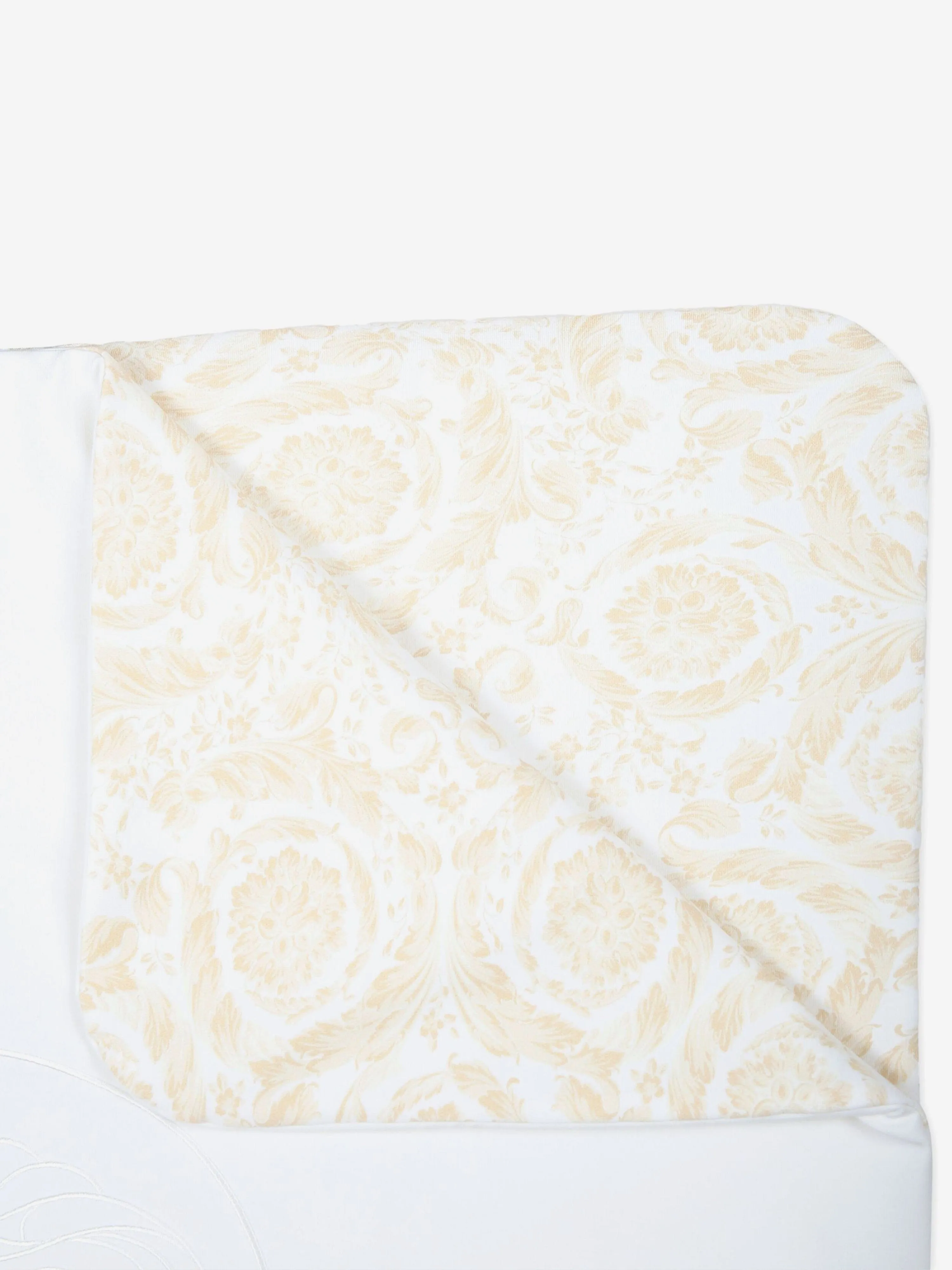 Versace Baby Embroidered Logo Blanket in Beige