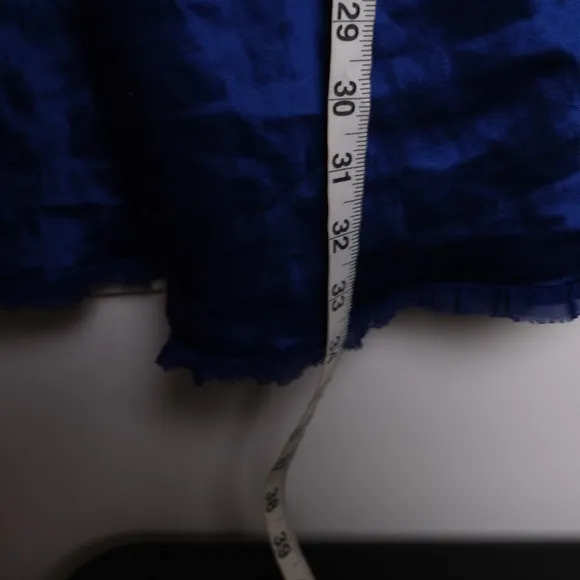 Victoria's Secret Silk Size Small Royal Blue Lace Trim Nightie Short Sleeveless