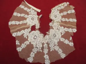 Vintage 30s beaded lace applique remnant