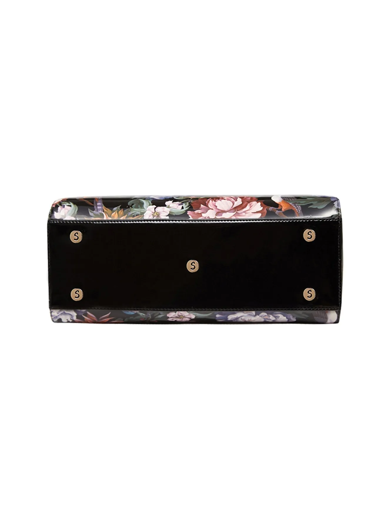 VINTAGE BIRD PATENT LEATHER HANDBAG- SN41-7573- SALE