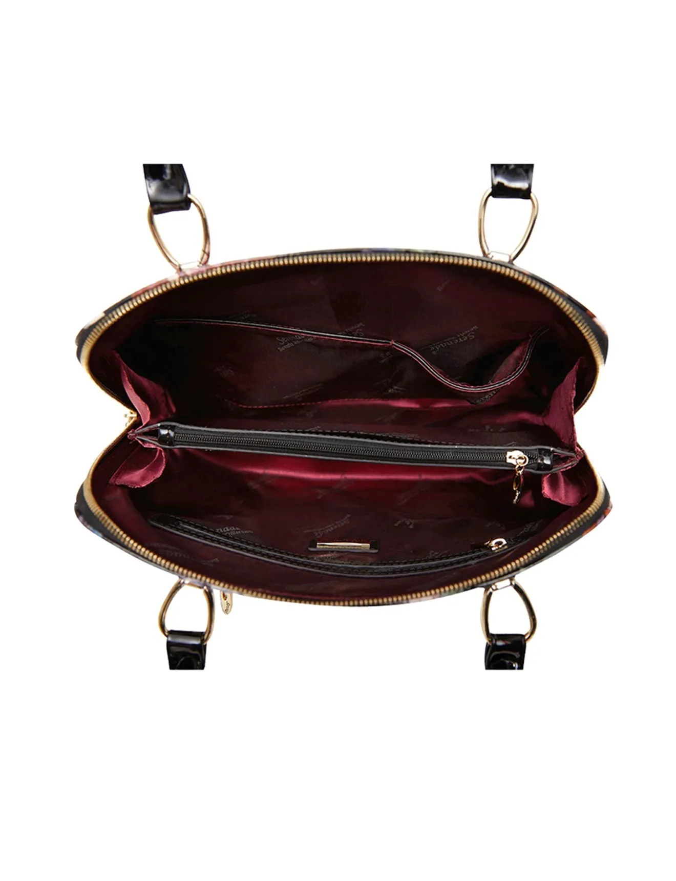 VINTAGE BIRD PATENT LEATHER HANDBAG- SN41-7573- SALE