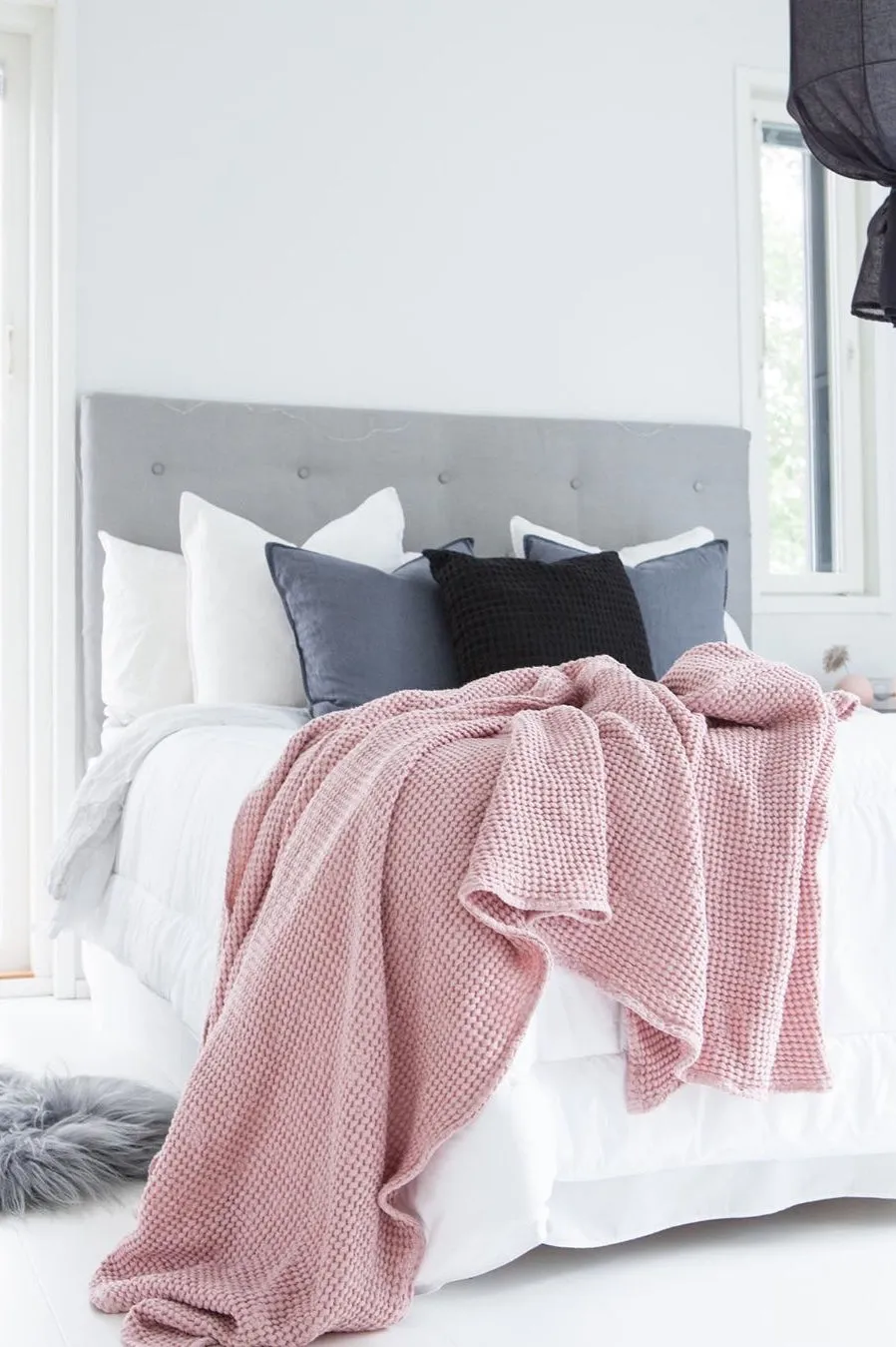 Waffle throw blanket