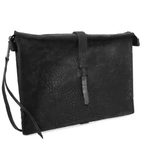 washed cordovan clutch bag