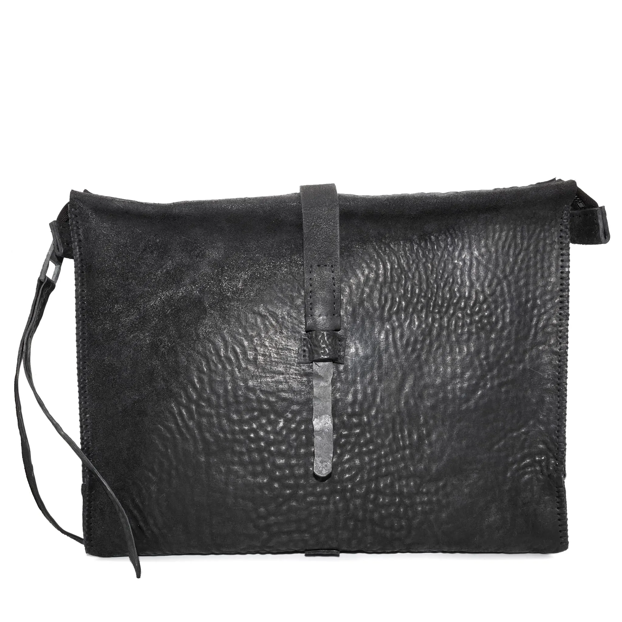 washed cordovan clutch bag