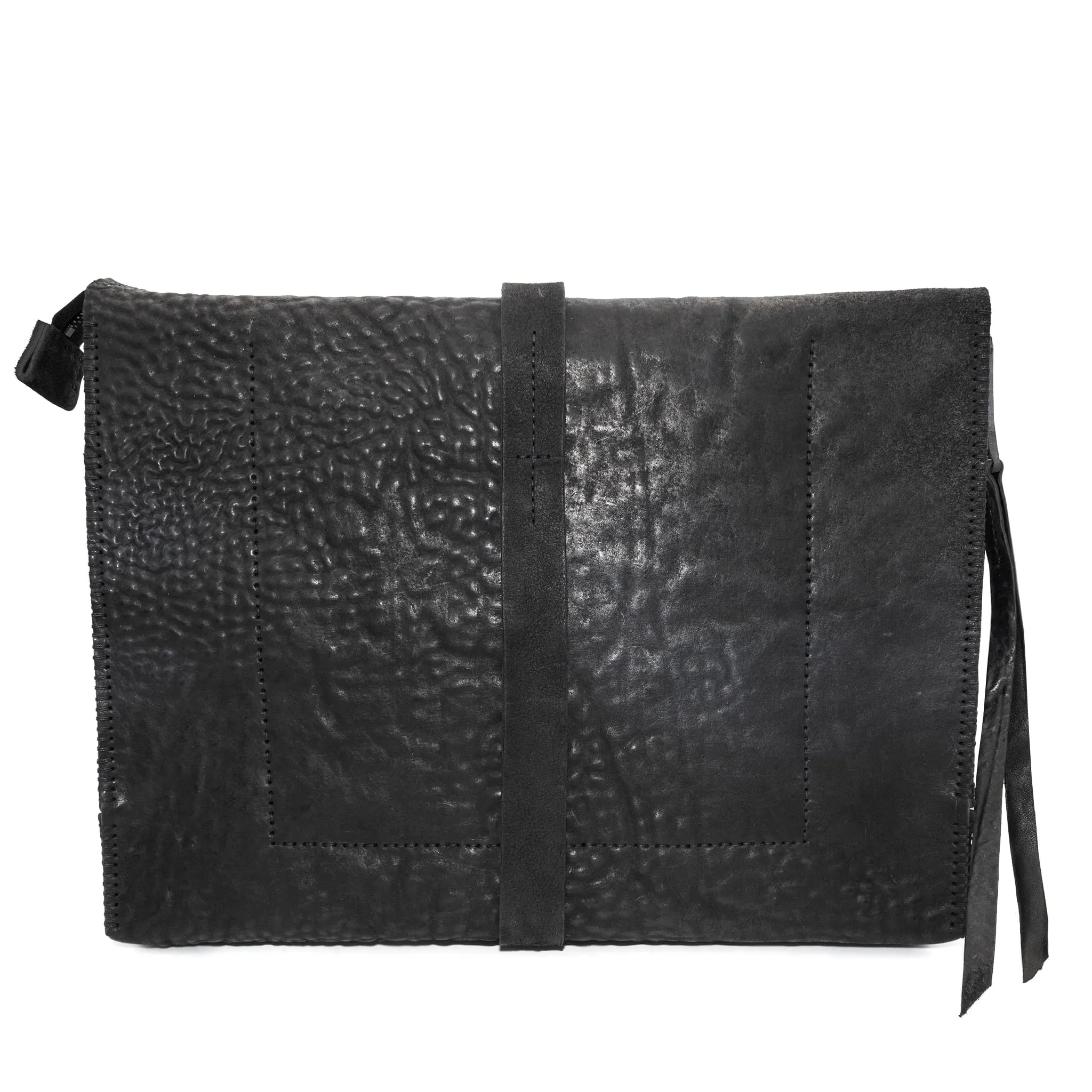 washed cordovan clutch bag