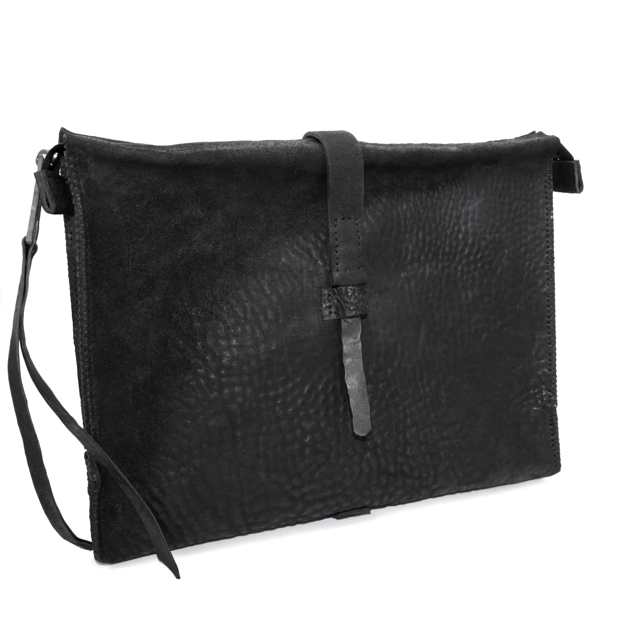 washed cordovan clutch bag