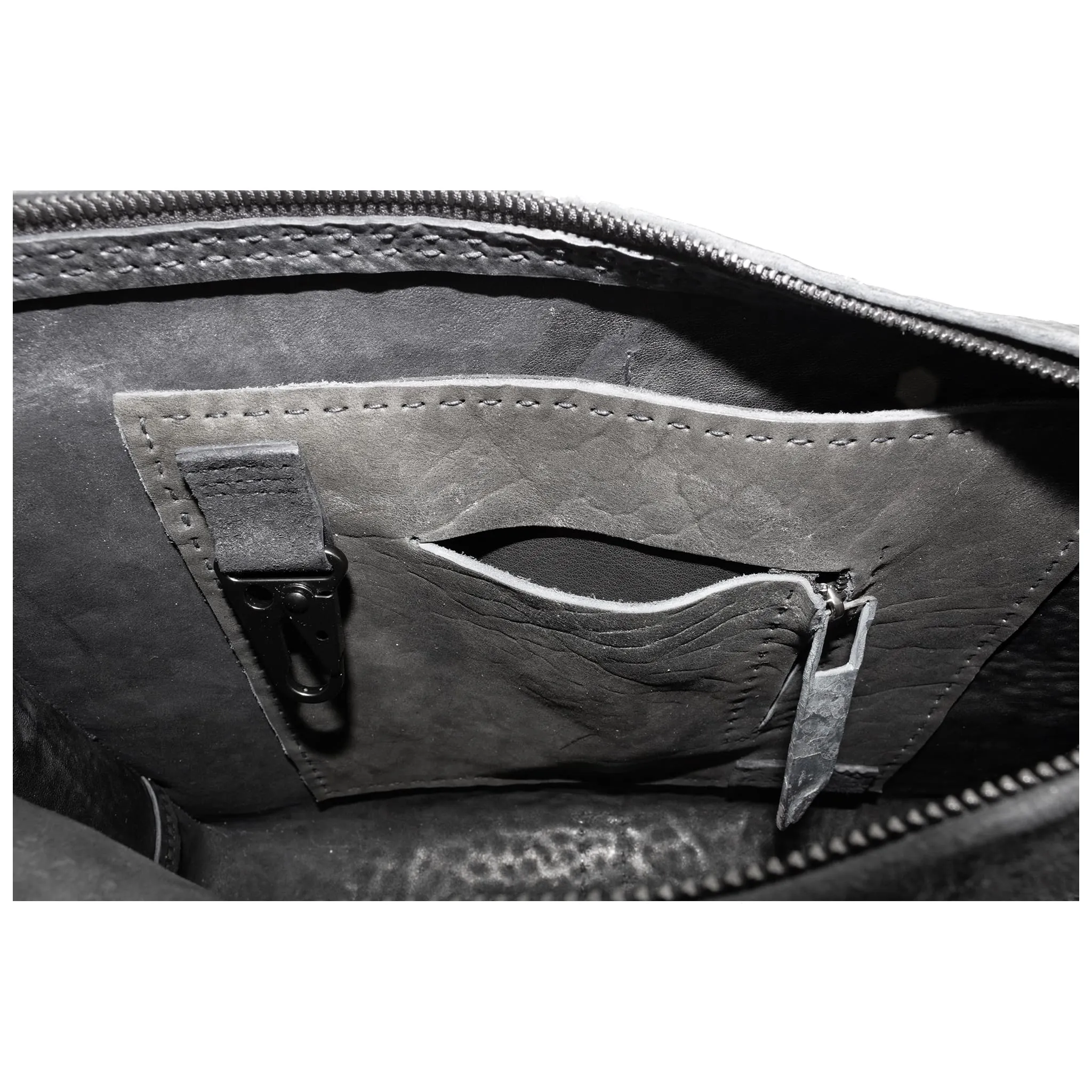 washed cordovan clutch bag